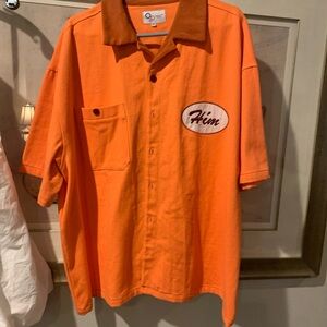 Engineered by Dre Vibrant Orange Casual Button Down Shirt